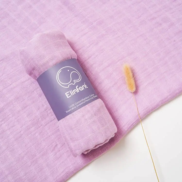 Elinfant 120x110cm Bamboo Cotton Baby Muslin Swaddle Blanket Cute Soft Print Baby Towel Wrap