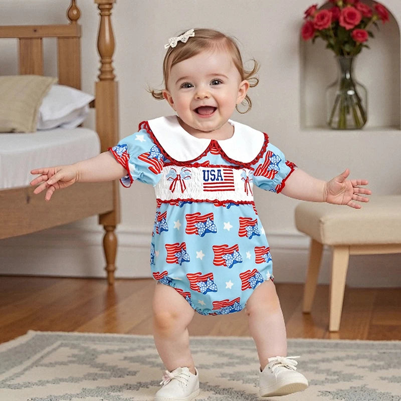 Adorable Infant Floral Print Jumpsuit Sweet Ruffle Sleeve  Outfit Toddler Summer Playsuit Newborn Romper