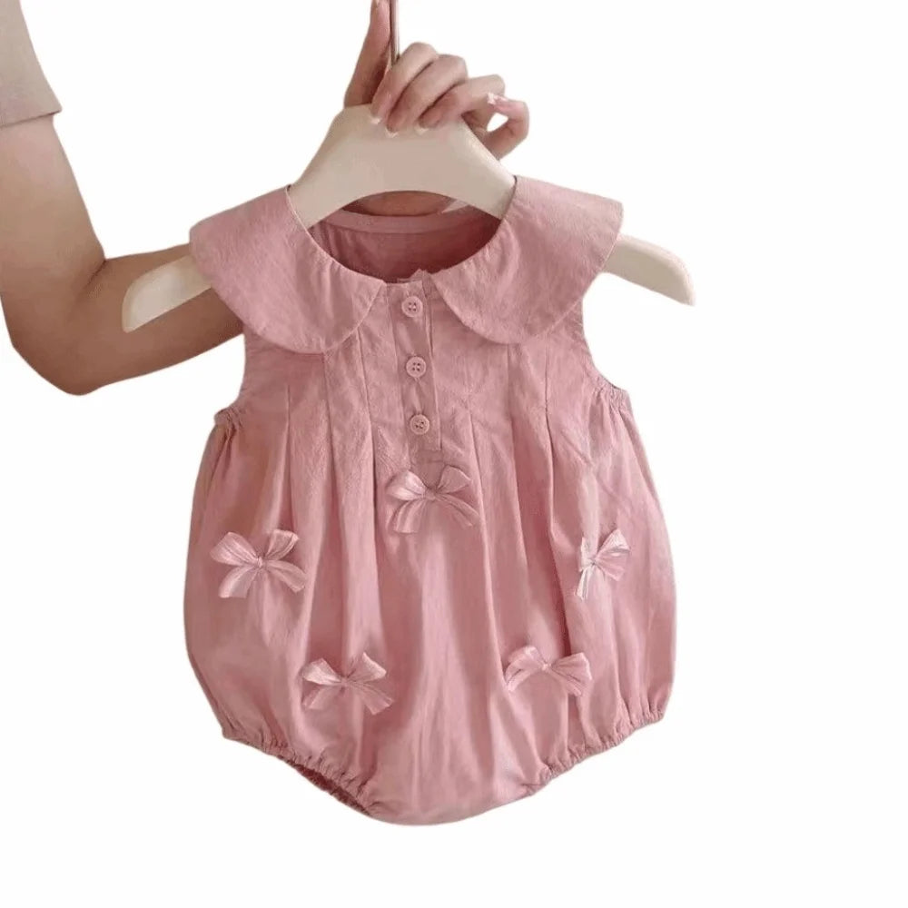 Shorts Climb Bow Baby Romper Casual Outfit Infant Romper Bow Baby Jumpsuit 0-18 Month One-piece Bow Baby Bodysuit Infant Wear