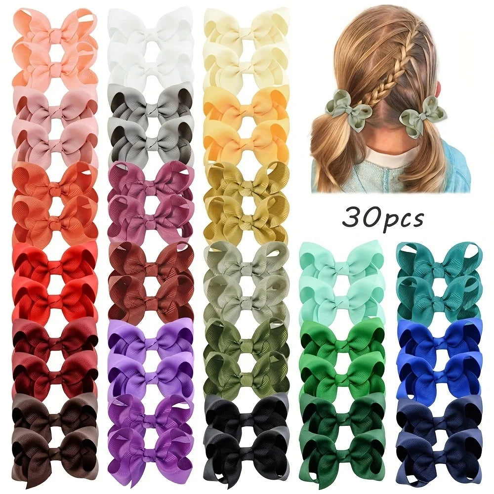BABY BOWS 20/30/40Pcs 3inch Grosgrain Ribbon Hair Bow Clips for Baby Girls Hair Accessories Bowknot Hairpin Toddler Headgripes