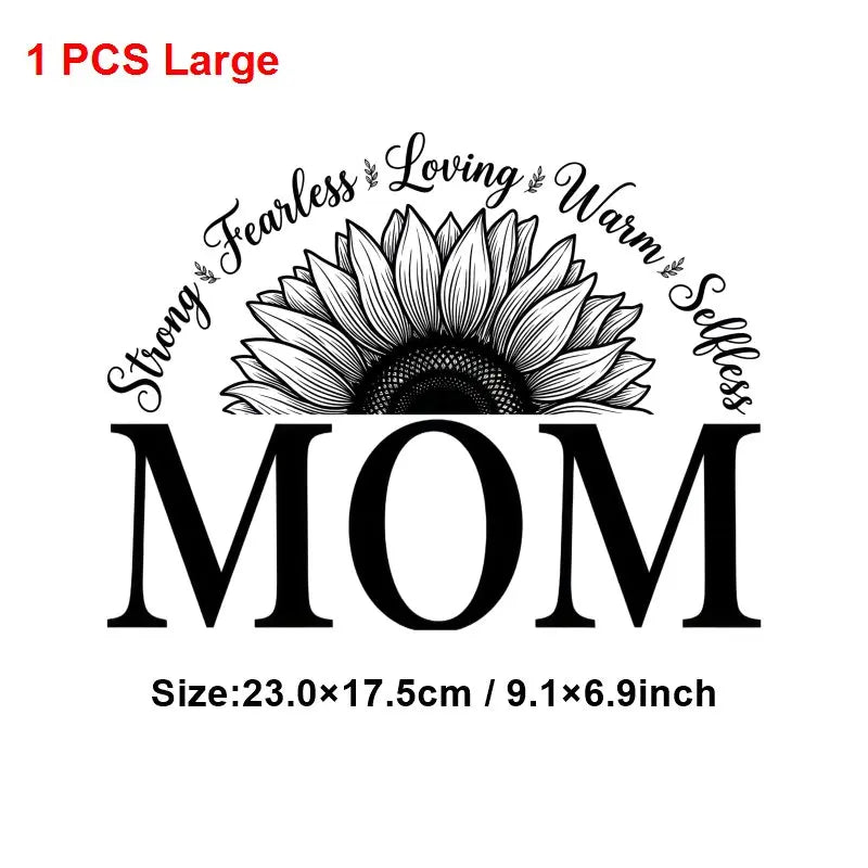 Mom Mother's Day Iron On Patches DIY Heat Transfer Decals for Clothing T-Shirts Bags  Mama Gift transfer decal painting