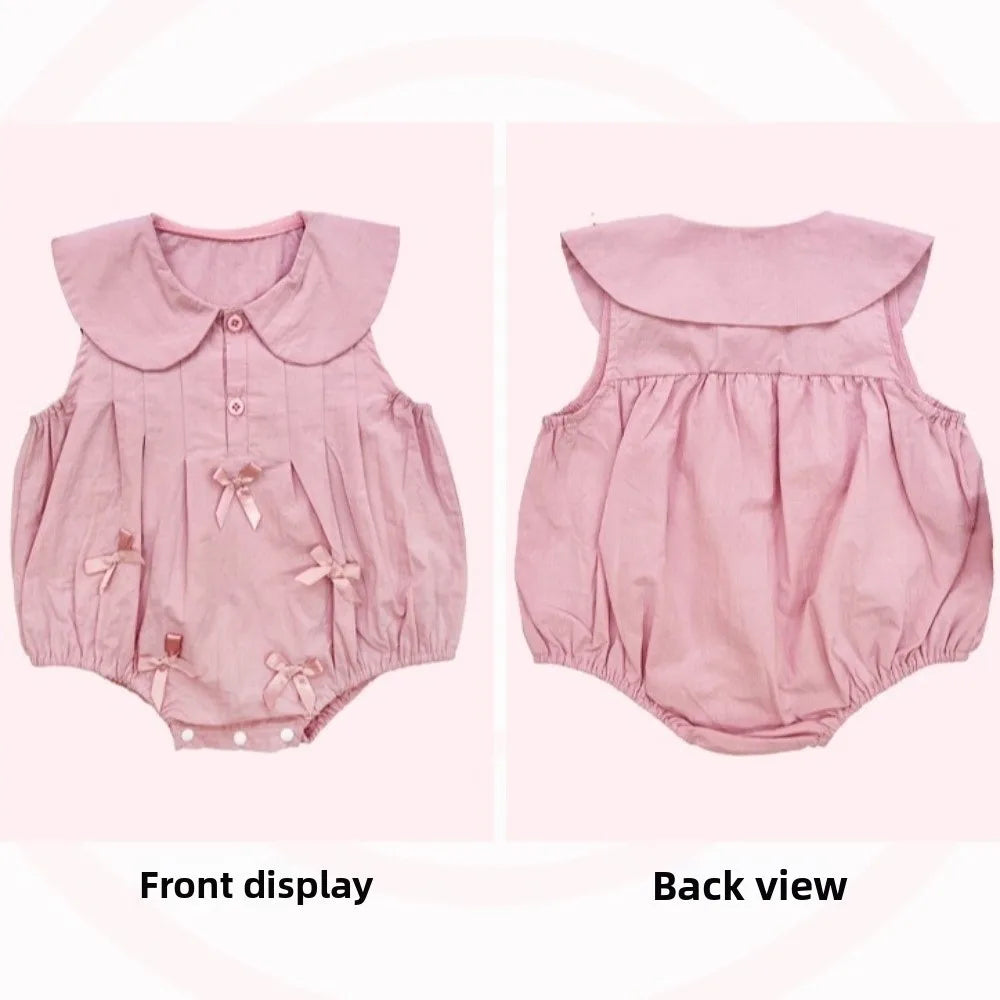 Shorts Climb Bow Baby Romper Casual Outfit Infant Romper Bow Baby Jumpsuit 0-18 Month One-piece Bow Baby Bodysuit Infant Wear