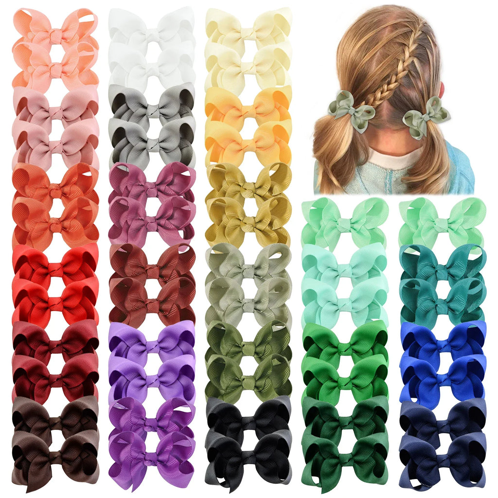 BABY BOWS 20/30/40Pcs 3inch Grosgrain Ribbon Hair Bow Clips for Baby Girls Hair Accessories Bowknot Hairpin Toddler Headgripes