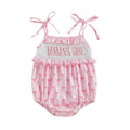 Summer Newborn Baby Rompers Infant Bow Print Letter Embroidery Sweet Girls Sleeveless Jumpsuits Baby Fashion Clothes 0-18M