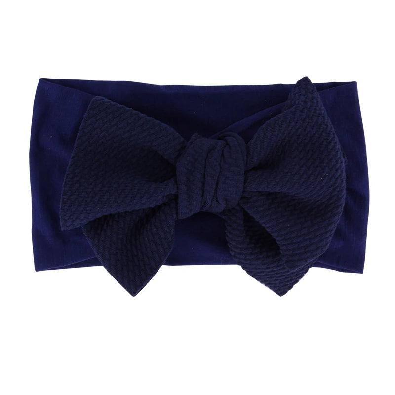 New Baby Accessories Infant Baby Girl Cute Bow Headband Newborn Solid Headwear Headdress Nylon Elastic Hair Band Gifts Props