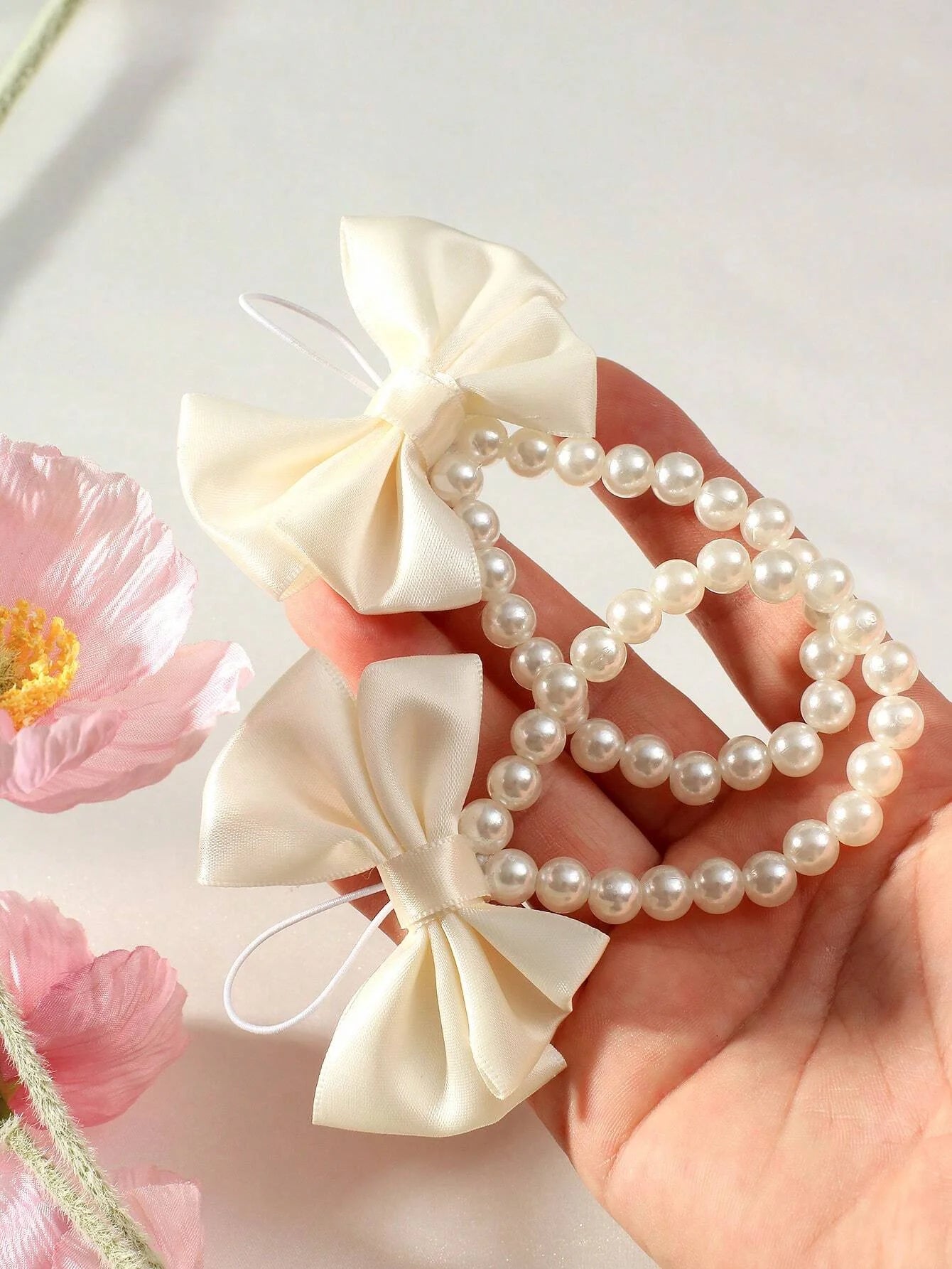 Newborn Photo Prop Accessories Infant Photography Handmade Pearl Bow Anklet Foot Baby Shower Family Decoration Gifts For Girls