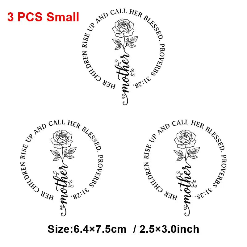 Mom Mother's Day Iron On Patches DIY Heat Transfer Decals for Clothing T-Shirts Bags  Mama Gift transfer decal painting