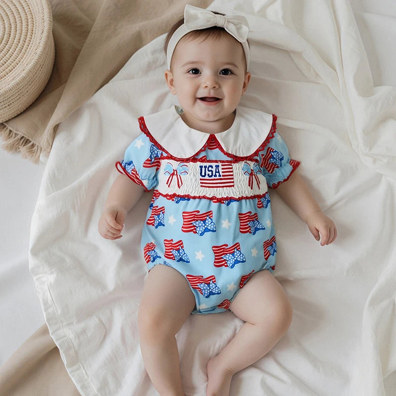 Adorable Infant Floral Print Jumpsuit Sweet Ruffle Sleeve  Outfit Toddler Summer Playsuit Newborn Romper