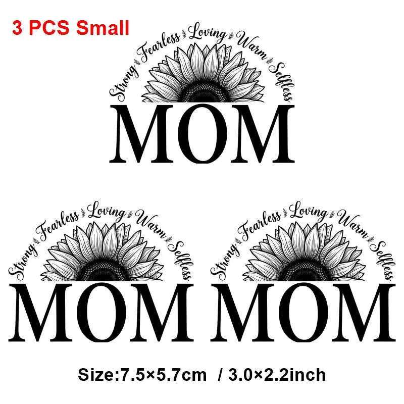Mom Mother's Day Iron On Patches DIY Heat Transfer Decals for Clothing T-Shirts Bags  Mama Gift transfer decal painting