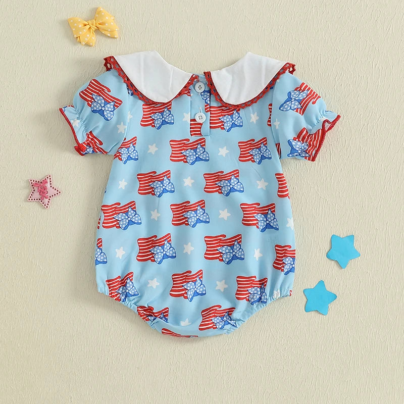 Adorable Infant Floral Print Jumpsuit Sweet Ruffle Sleeve  Outfit Toddler Summer Playsuit Newborn Romper