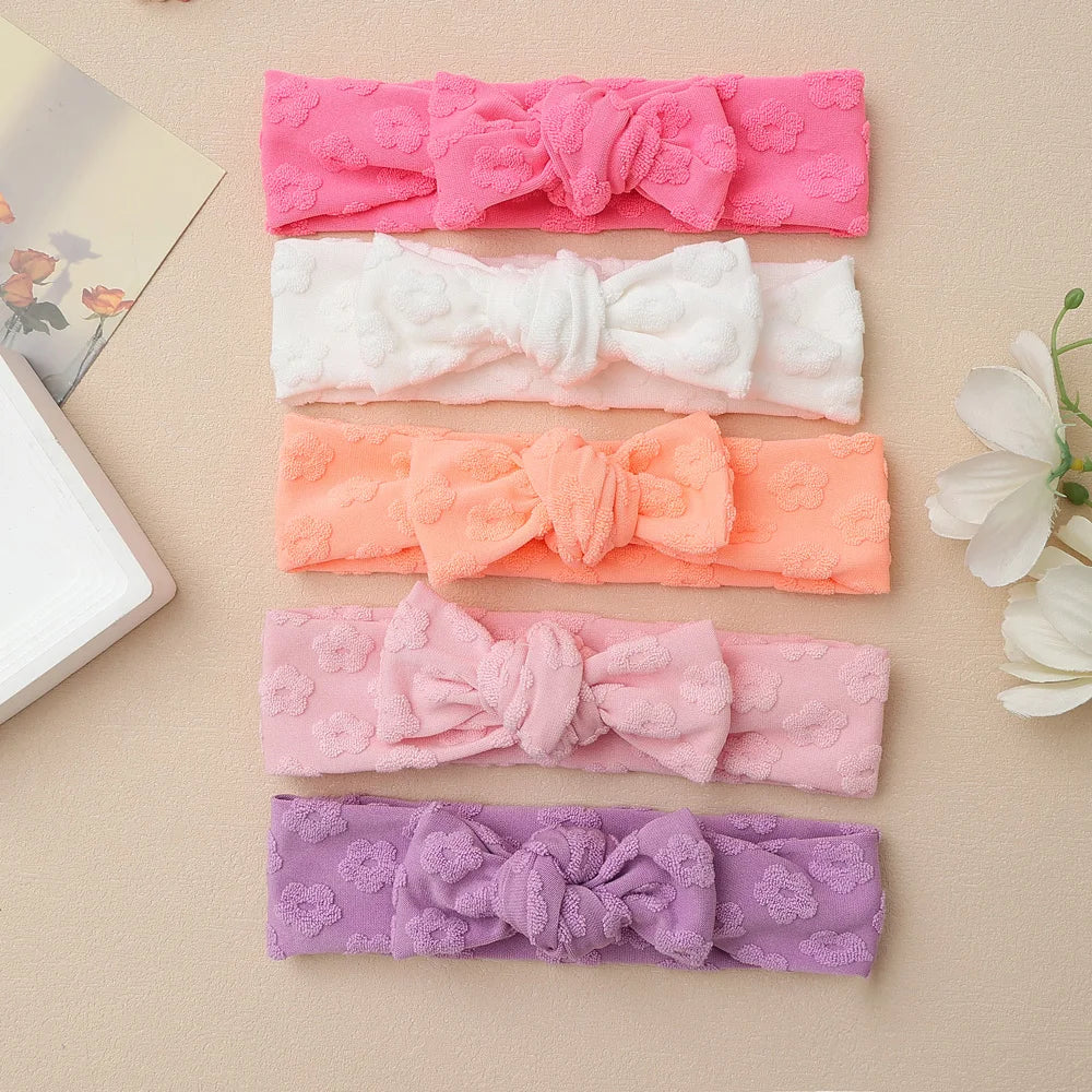Baby Headband Solid Color Print Bows Hair Bands For Newborn Infant Turban Soft Elastic Headwear Baby Girl Hair Accessories