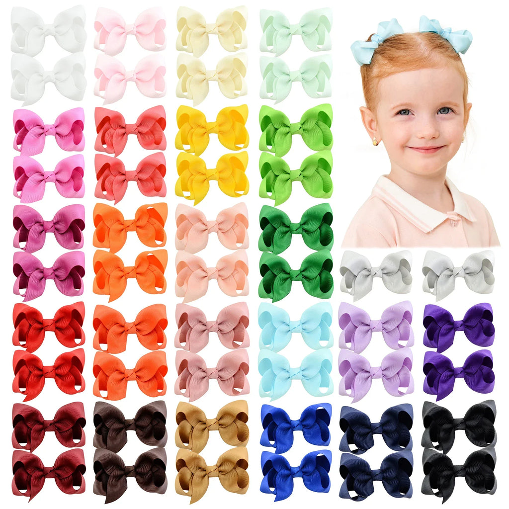 BABY BOWS 20/30/40Pcs 3inch Grosgrain Ribbon Hair Bow Clips for Baby Girls Hair Accessories Bowknot Hairpin Toddler Headgripes