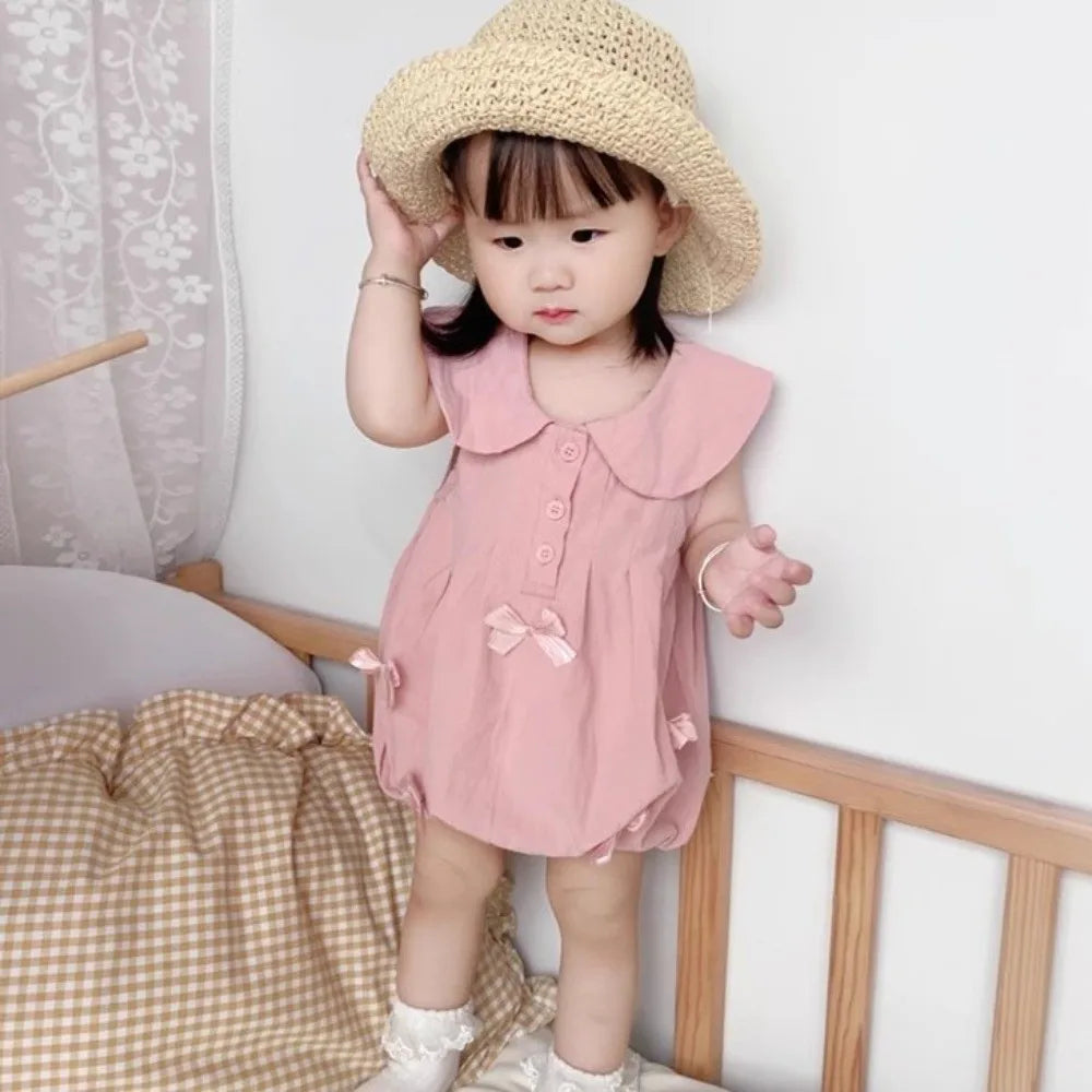 Shorts Climb Bow Baby Romper Casual Outfit Infant Romper Bow Baby Jumpsuit 0-18 Month One-piece Bow Baby Bodysuit Infant Wear