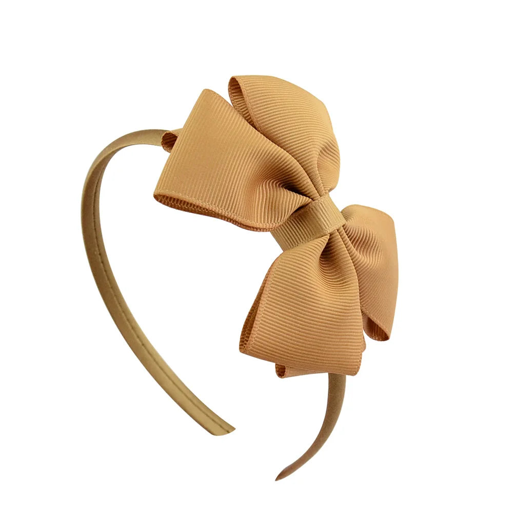 1 Piece Ribbon Handmade Hair Bows Hairbands for Baby Girls 20 Colors Cute Bowknot Solid Headband Headwear Baby Hair Accessories