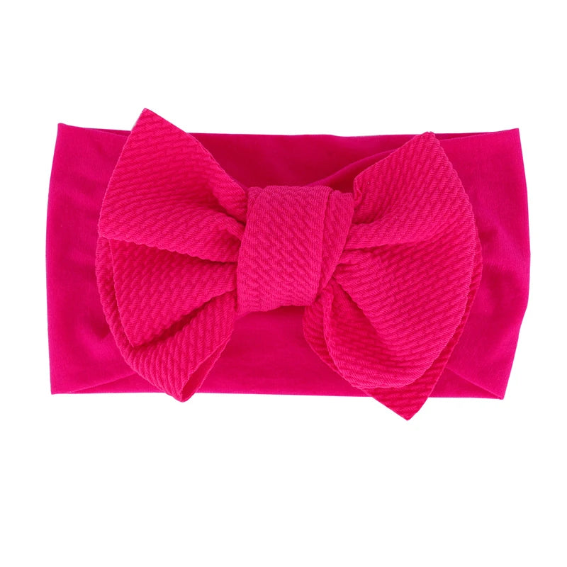 New Baby Accessories Infant Baby Girl Cute Bow Headband Newborn Solid Headwear Headdress Nylon Elastic Hair Band Gifts Props