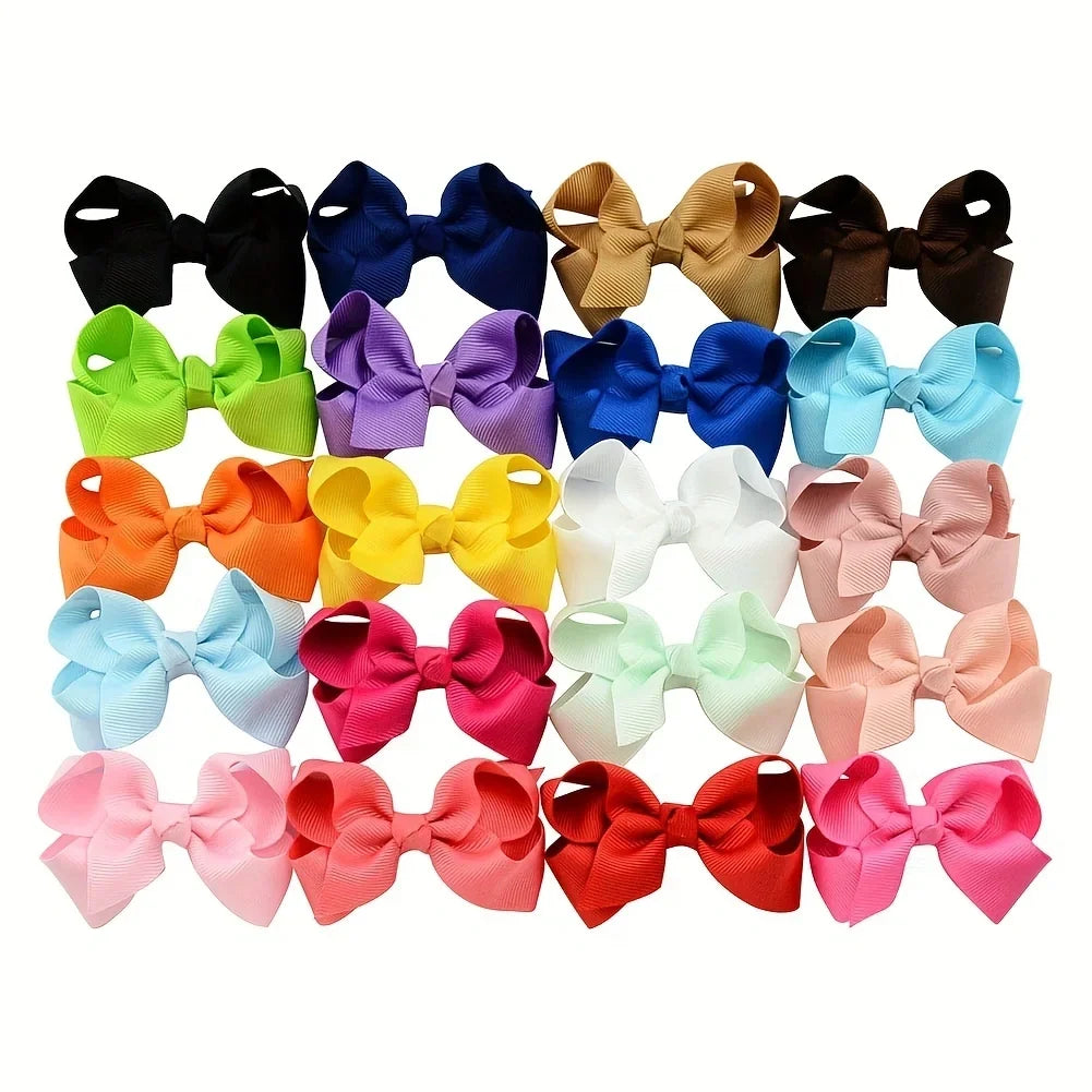 BABY BOWS 20/30/40Pcs 3inch Grosgrain Ribbon Hair Bow Clips for Baby Girls Hair Accessories Bowknot Hairpin Toddler Headgripes