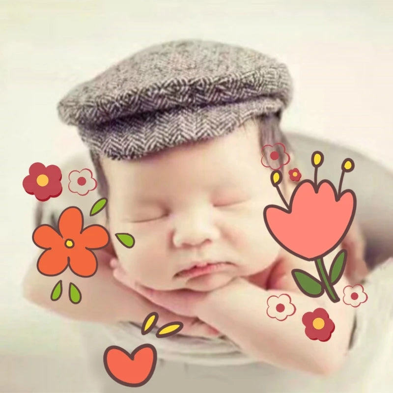 Crochet Baby Toddler Hat And Tie Handmade Newborn Photography Props Baby Cap Beanie Infant  Bow Tie Set Baby Photo Shoot Outfits