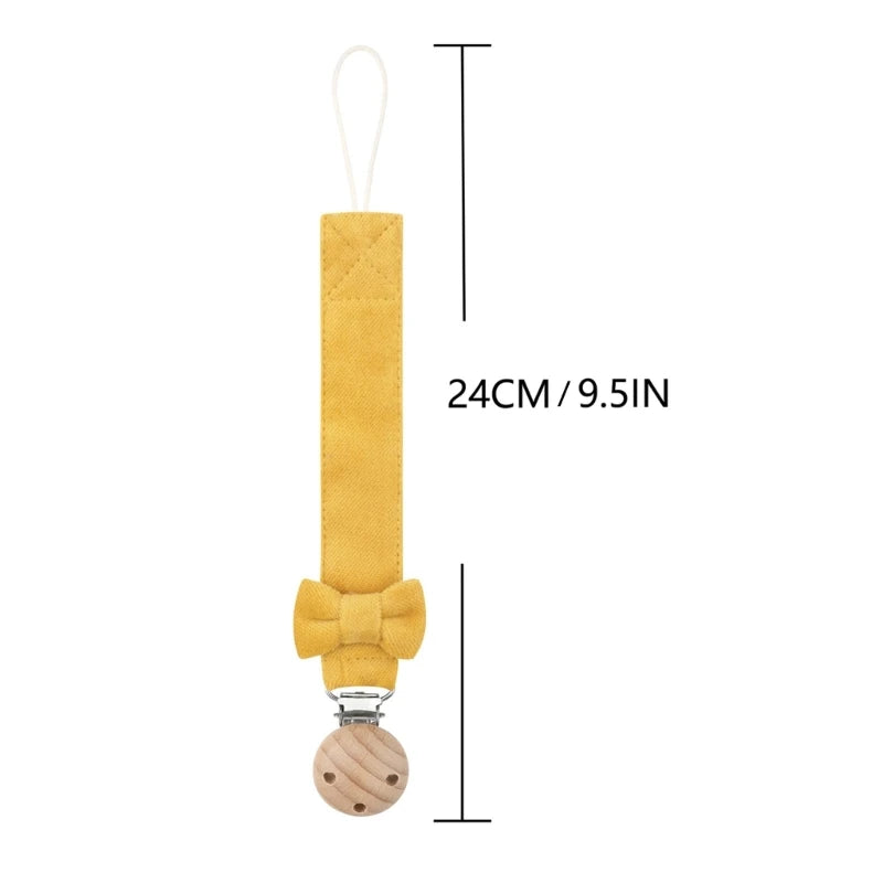 Baby Bowknot Pacifier Clip Chain Nipple Holder Leash Infant Shower Gift