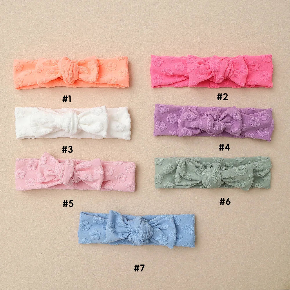 Baby Headband Solid Color Print Bows Hair Bands For Newborn Infant Turban Soft Elastic Headwear Baby Girl Hair Accessories