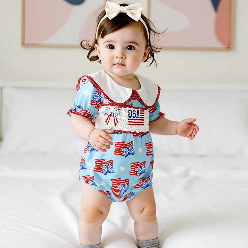Adorable Infant Floral Print Jumpsuit Sweet Ruffle Sleeve  Outfit Toddler Summer Playsuit Newborn Romper
