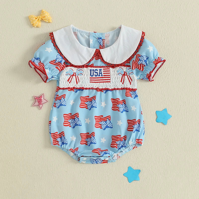 Adorable Infant Floral Print Jumpsuit Sweet Ruffle Sleeve  Outfit Toddler Summer Playsuit Newborn Romper