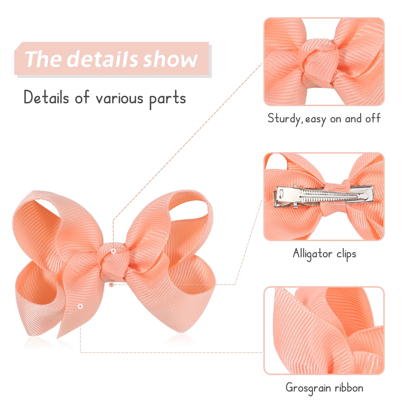 BABY BOWS 20/30/40Pcs 3inch Grosgrain Ribbon Hair Bow Clips for Baby Girls Hair Accessories Bowknot Hairpin Toddler Headgripes