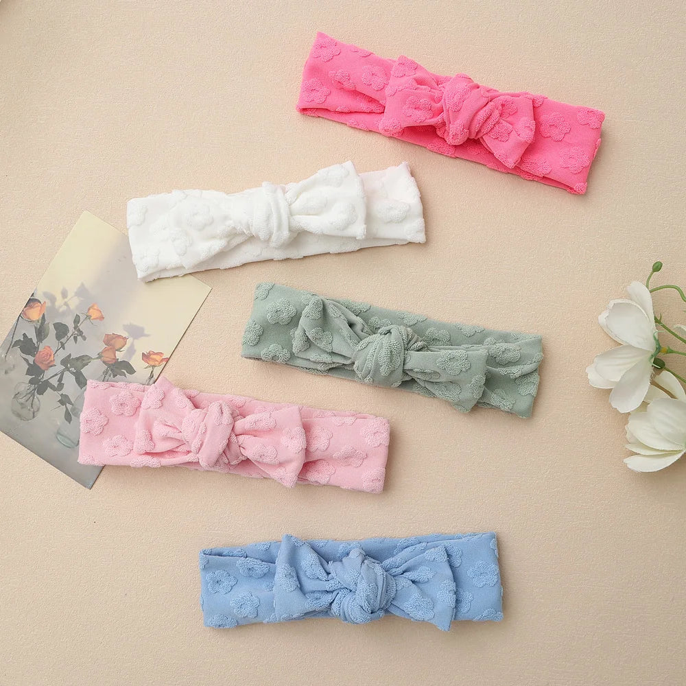 Baby Headband Solid Color Print Bows Hair Bands For Newborn Infant Turban Soft Elastic Headwear Baby Girl Hair Accessories