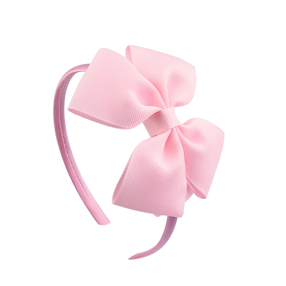 1 Piece Ribbon Handmade Hair Bows Hairbands for Baby Girls 20 Colors Cute Bowknot Solid Headband Headwear Baby Hair Accessories