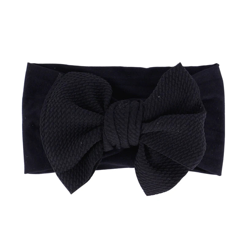 New Baby Accessories Infant Baby Girl Cute Bow Headband Newborn Solid Headwear Headdress Nylon Elastic Hair Band Gifts Props