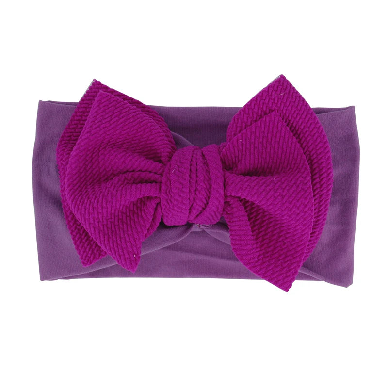 New Baby Accessories Infant Baby Girl Cute Bow Headband Newborn Solid Headwear Headdress Nylon Elastic Hair Band Gifts Props