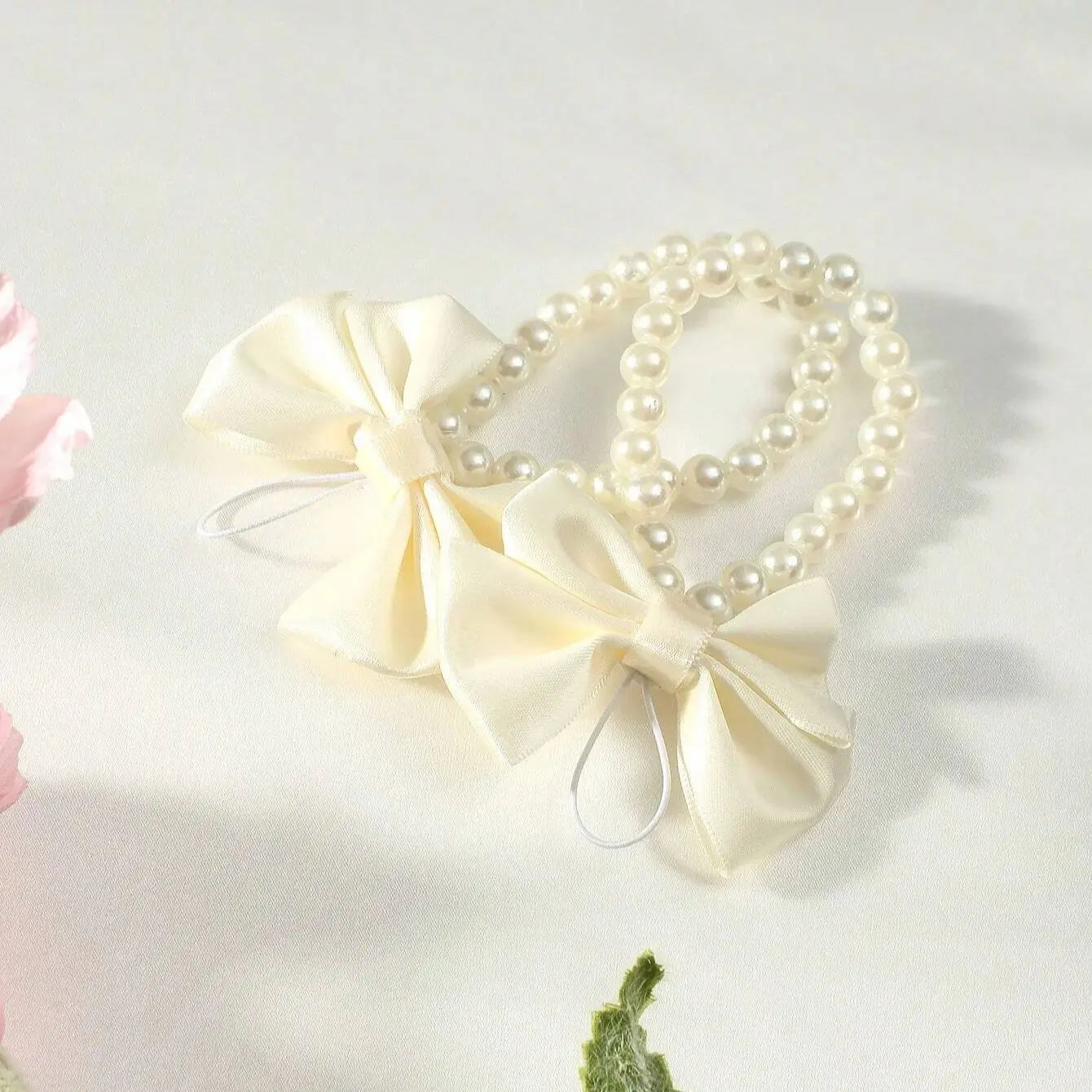 Newborn Photo Prop Accessories Infant Photography Handmade Pearl Bow Anklet Foot Baby Shower Family Decoration Gifts For Girls
