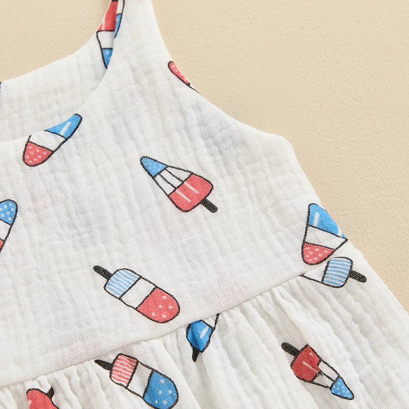 Adorable Baby Girl 4th of July Romper with Watermelon Print and Ruffle Sleeves for Infant Toddler Summer Outfit Cute Clothes