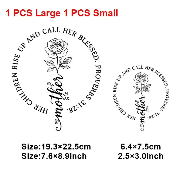 Mom Mother's Day Iron On Patches DIY Heat Transfer Decals for Clothing T-Shirts Bags  Mama Gift transfer decal painting
