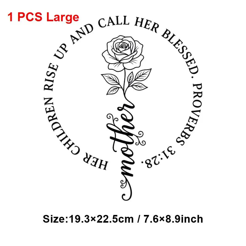 Mom Mother's Day Iron On Patches DIY Heat Transfer Decals for Clothing T-Shirts Bags  Mama Gift transfer decal painting