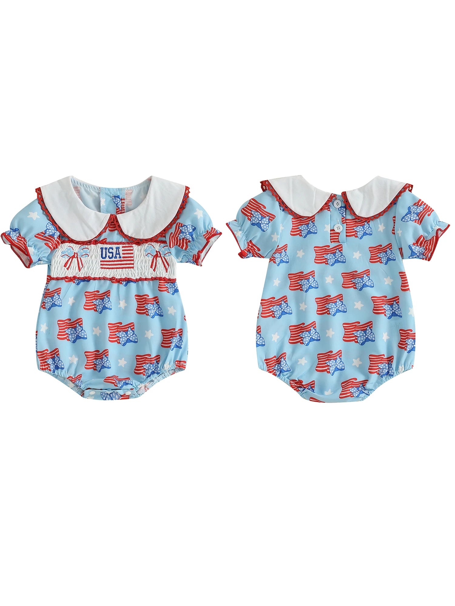 Adorable Infant Floral Print Jumpsuit Sweet Ruffle Sleeve  Outfit Toddler Summer Playsuit Newborn Romper